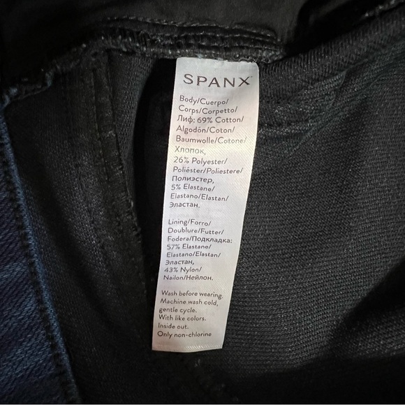 Spanx | Jean-ish Ankle Leggings Denim Jeggings High Rise Pull-On Shaping Size M - Picture 8 of 9